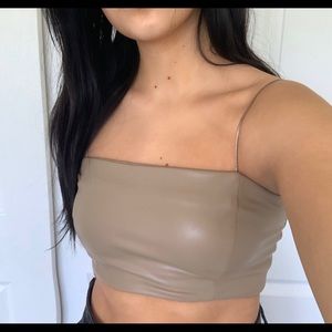 PULL&BEAR faux leather top